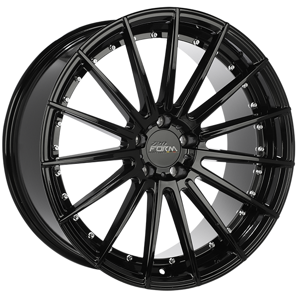720 Form RF3-V Gloss Black - Chrome Inserts 20x10.5 +35 5x112 66.6