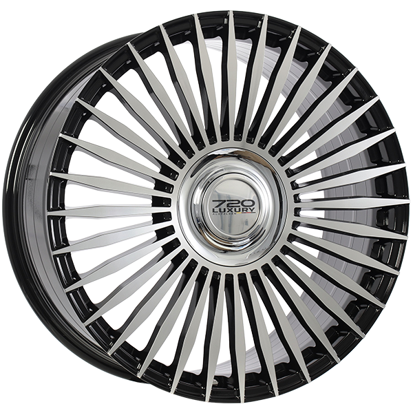 720 Luxury INFINITY Gloss Black - Machined Face 22x9.5 +45 5x120 72.6