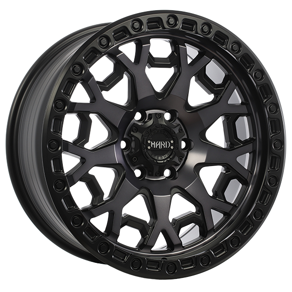 Ruffino HARD MIDNIGHT Satin Black - Machined Face - Smoked Clear 20x9.0 +25 6x135 87.1