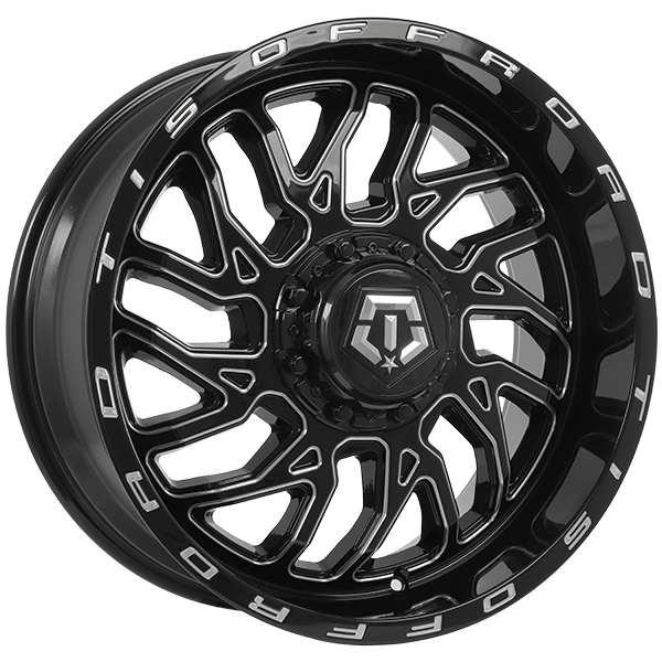 TIS Wheels 544 Gloss Black - Milled Edge 20x9.0 +18 5x139.7/5x150 110.1
