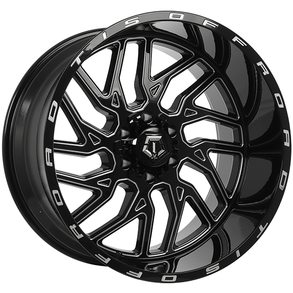 TIS Wheels 544 Gloss Black - Milled Edge 20x10.0 -25 6x135/6x139.7 108.1