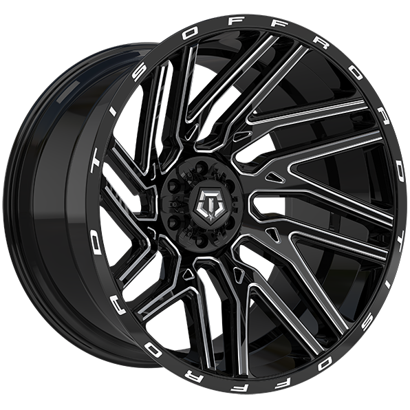 TIS Wheels 554 Gloss Black - Milled Edge 22x10.0 -19 6x135/6x139.7 108.1