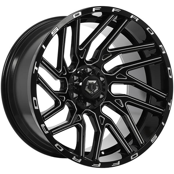 TIS Wheels 554 Gloss Black - Milled Edge 22x12.0 -44 6x135/6x139.7 108.1