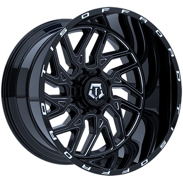 TIS Wheels 544 Gloss Black - Milled Edge 22x12.0 -44 5x127/5x139.7 78.1