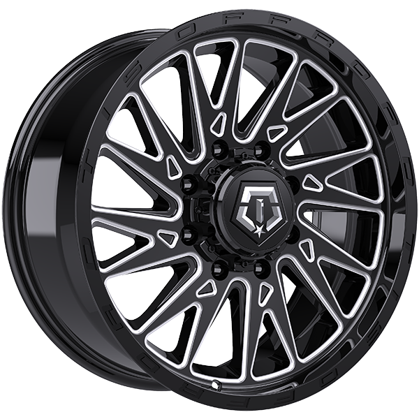 TIS Wheels 547 Gloss Black - Milled Edge 22x10.0 -19 8x180 124.3
