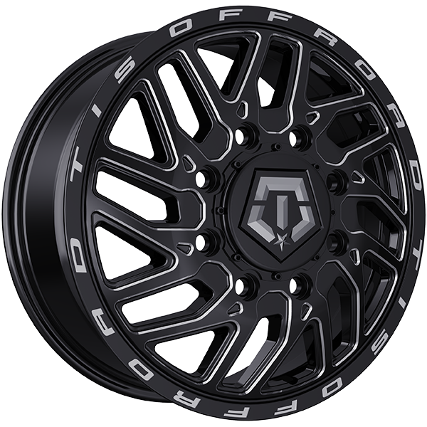 TIS Wheels 544 Gloss Black - Milled Edge 20x8.2 +127 8x210 154.3