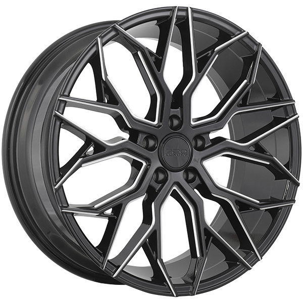 720 Luxury LX6 Gloss Black - Milled Edge 20x8.5 +35 5x114.3 73.1