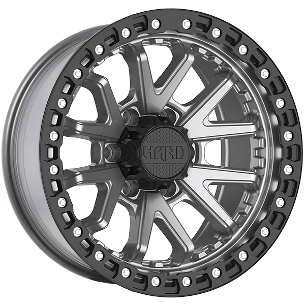 Ruffino HARD DUNE Satin Gray - Black Lip 18x8.5 +25 6x135 87.1