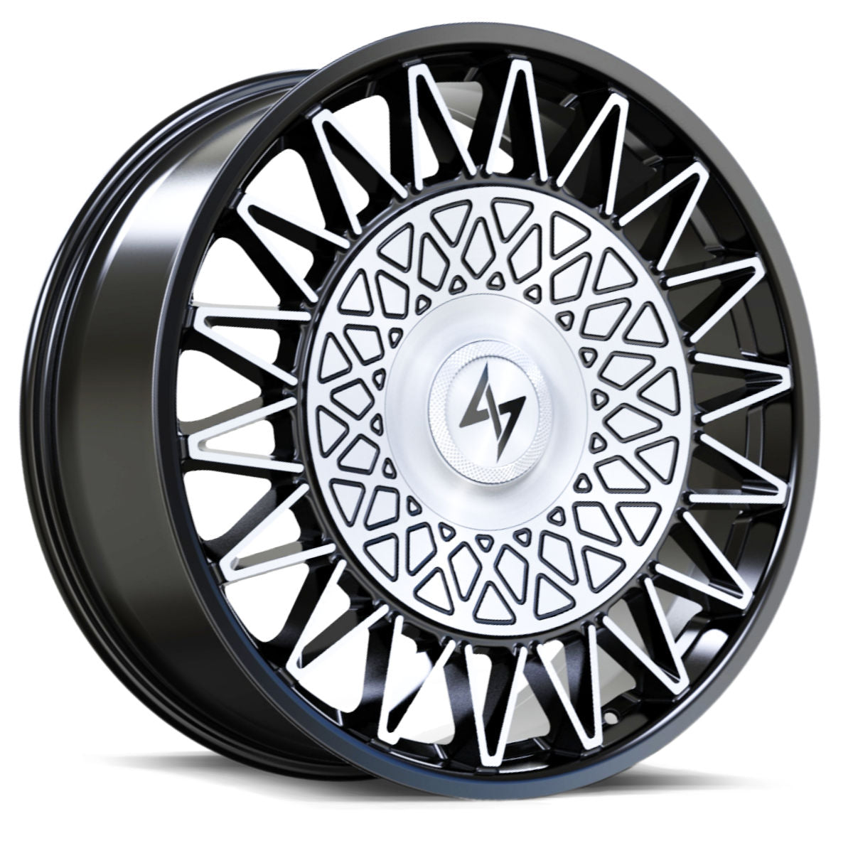 SENTALI LUXX CROWN Gloss Black Machined 24x10 +10 5x130 84.1