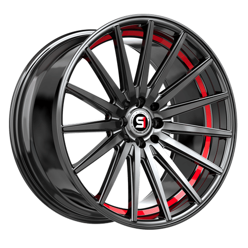 SPEC-1 RACING SP-69 Gloss Black / Red Under Cut 18x8 +38 5x114.3/5x100 73.1