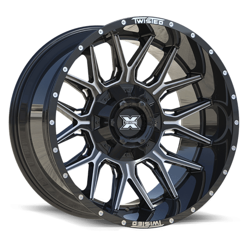 TWISTED OFF-ROAD TW1 Gloss Black Milled 22x10 -18 8x165.1/8x170 0