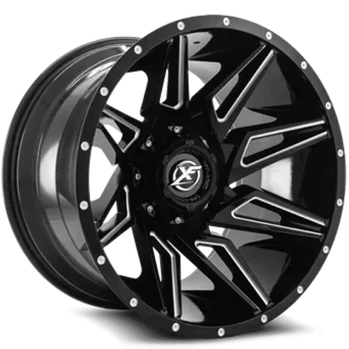 XF OFFROAD XF-218 Gloss Black Milled 20x9 +0 5x127/5x139.7 78.1