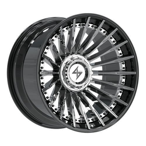 SENTALI BARREL FORGED XTREME BFX1 Gloss Black Lip / Chrome Centre 22x10 -24 6x135/6x139.7 106.1