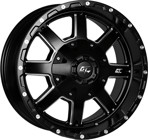 GT OFFROAD INVASION Matte Black Milled 17x9 +0 8x165.1 125.2
