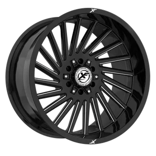 XF OFFROAD XF-239 Gloss Black Milled 22x12 -44 8x165.1/8x170 125.2