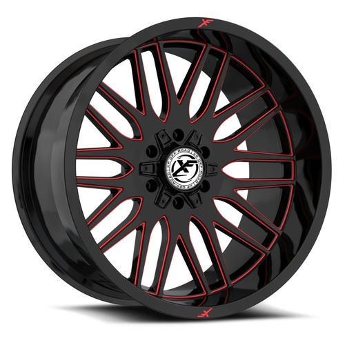 XF OFFROAD XF-240GBML-R Gloss Black Milled Red 20x10 -12 8x165.1/8x170 125.2