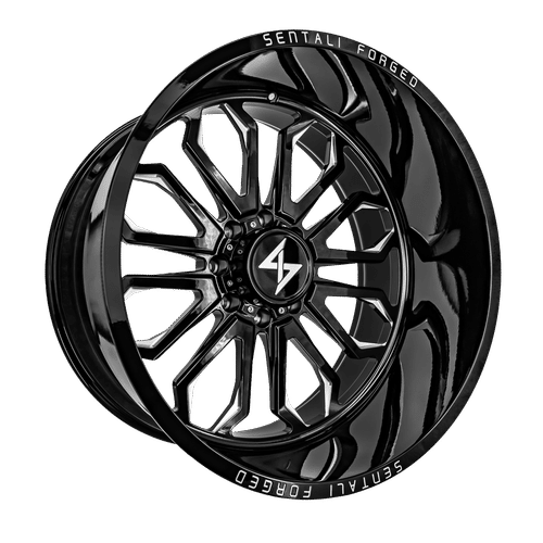 SENTALI FORGED SF-3 Gloss Black Milled 22x12 -44 5x139.7 77.8