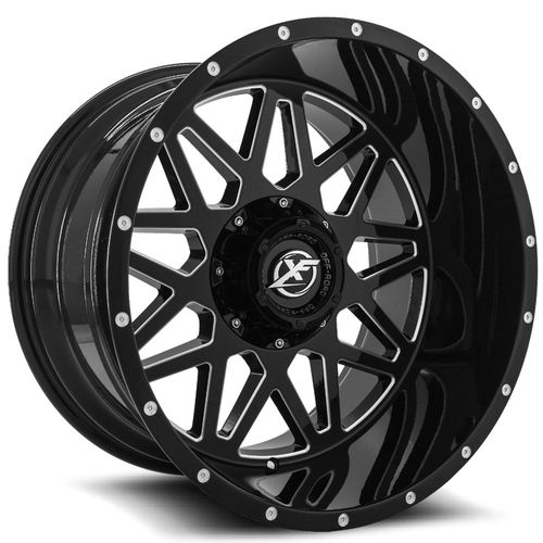 XF OFFROAD XF-211 Gloss Black Milled 20x12 -44 5x127/5x139.7 78.1