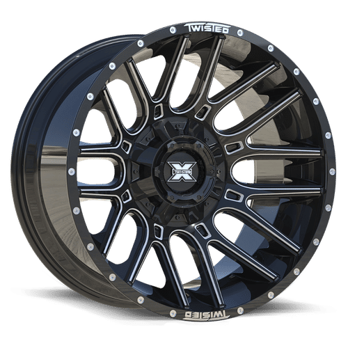 TWISTED OFF-ROAD TW3 Gloss Black Milled 22x12 -44 8x165.1/8x170 0
