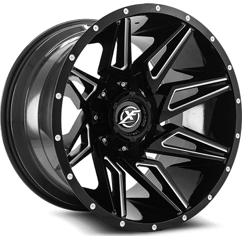 XF OFFROAD XF-218 Gloss Black Milled 20x10 -24 5x127/5x139.7 78.1