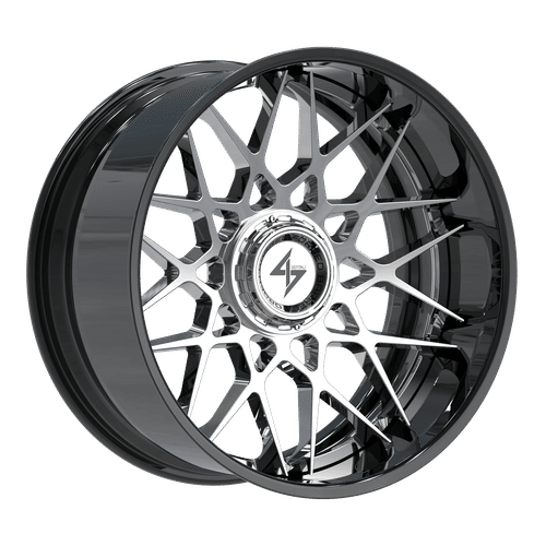 SENTALI BARREL FORGED XTREME BFX5 Gloss Black Lip / Chrome Centre 22x12 -44 8x165.1/8x170 125.2