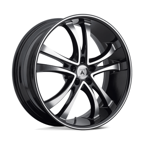 Asanti Black ABL-6 Machined Face W/ Black Lip 22x10 +20 5X115 74.1