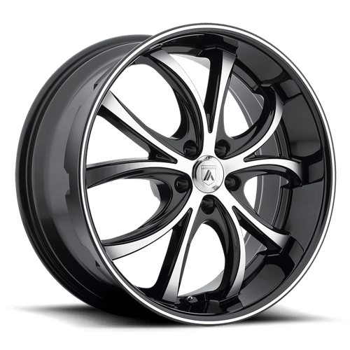 Asanti Black ABL-8 ELEKTRA Machined Face W/ Black Lip 22x10 +38 5X112 74.1