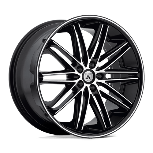 Asanti Black ABL-10 POLLUX Machined Face W/ Black Lip 20x8.5 +38 5X112 74.1