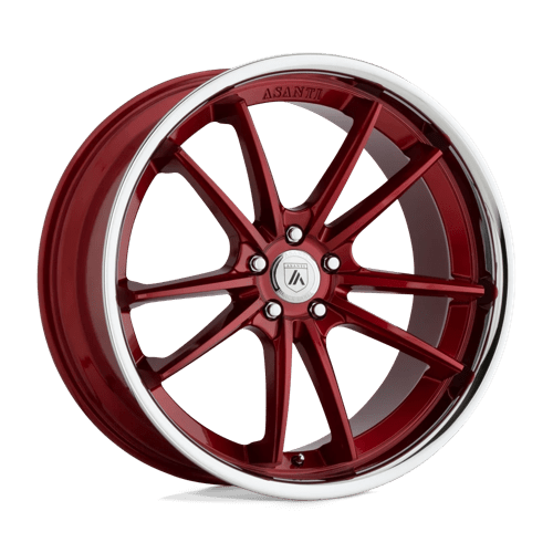 Asanti Black ABL-23 SIGMA Candy Red W/ Chrome Lip 20x10.5 +38 5X112 72.6