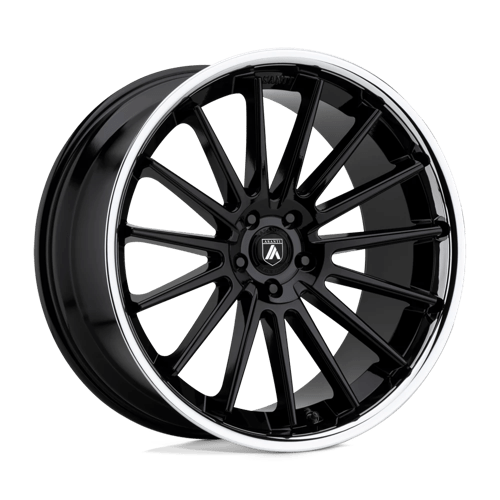 Asanti Black ABL-24 BETA Gloss Black W/ Chrome Lip 20x10.5 +38 5X112 72.6