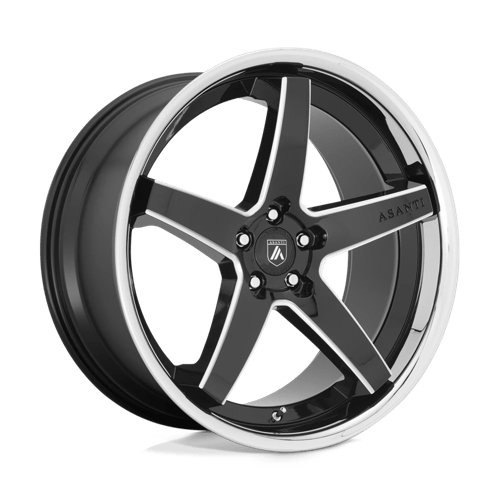Asanti Black ABL31 REGAL Gloss Black Milled W/ Chrome Lip 20x10.5 +38 5X114.3 72.6