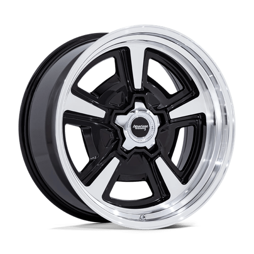 American Racing Vintage VN517 MARAUDER Gloss Black Machined W/ Diamond Cut Lip 22x9 +6 5X139.7 87.1