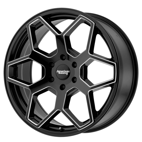 American Racing AR916 Gloss Black Milled 22x9 +15 6X139.7 106.25