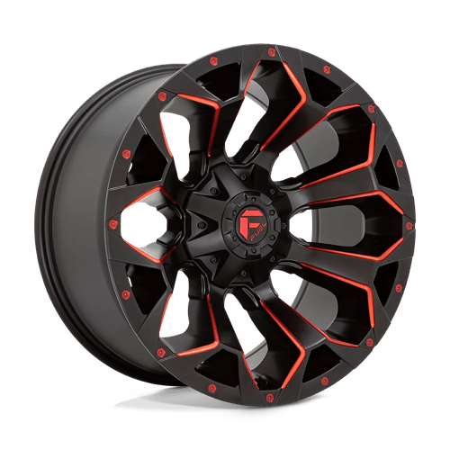 Fuel D787 ASSAULT Matte Black Red Milled 17x8.5 +14 6X135/6X139.7 106.1