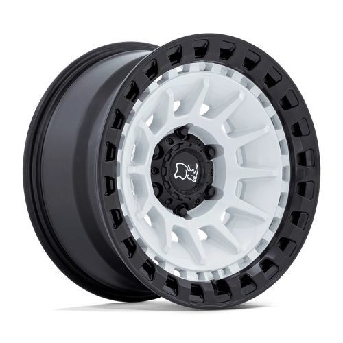 Black Rhino Hard Alloys BARRAGE Gloss White On Matte Black 17x8.5 -10 6X135 87.1