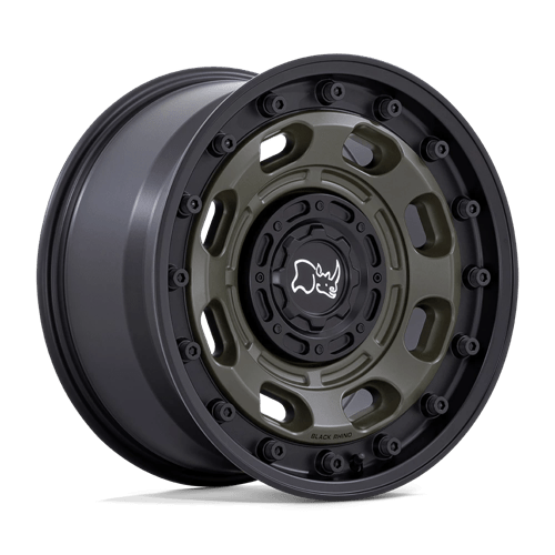 Black Rhino Hard Alloys ATLAS Olive Drab Green W/ Black Lip 17x8 +38 5X114.3/5x120 74.1