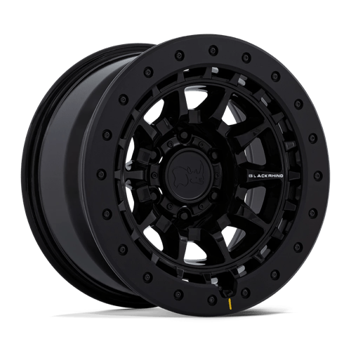 Black Rhino Hard Alloys BR016 TUSK Gloss Black W/ Black Rock Guard 17x8.5 -10 6X135 87.1