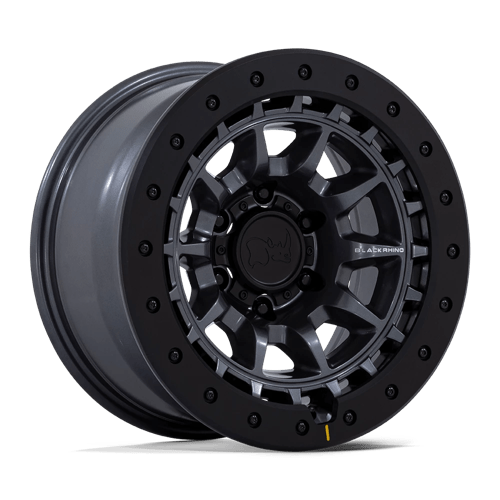 Black Rhino Hard Alloys BR016 TUSK Matte Gunmetal W/ Black Rock Guard 17x8.5 -10 5X139.7 78.1