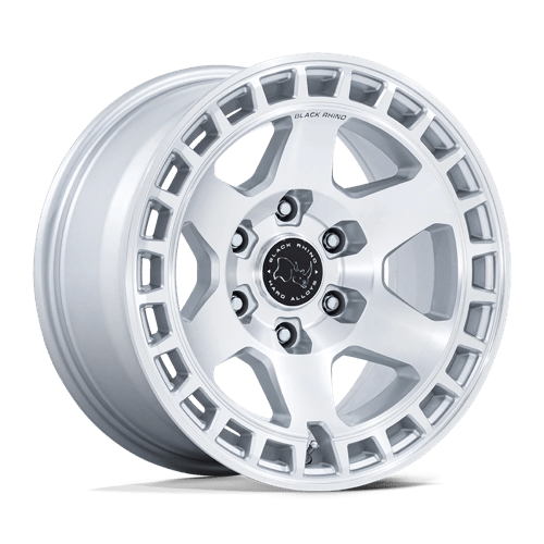 Black Rhino Hard Alloys BR022 BAHARI Gloss Silver W/ Machined Face 17x8.5 -10 6X139.7 106.1