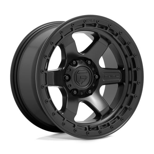 Fuel D750 BLOCK Matte Black W/ Black Ring 18x9 +01 6X139.7 106.1