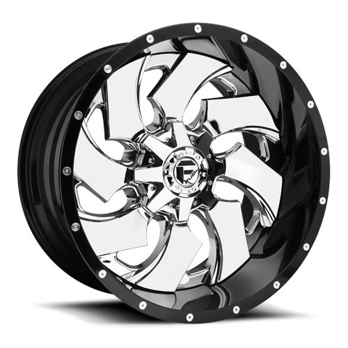 Fuel D240 CLEAVER Chrome Plated Gloss Black Lip 20x10 -19 8X180 124.2