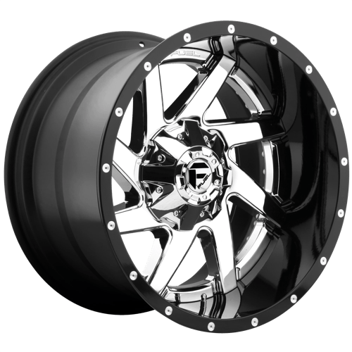 Fuel D263 RENEGADE Chrome Plated Gloss Black Lip 20x12 -44 8X180 125.1