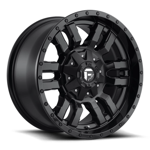 Fuel D596 SLEDGE Matte Black Gloss Black Lip 22x9.5 +19 6X135/6X139.7 106.1