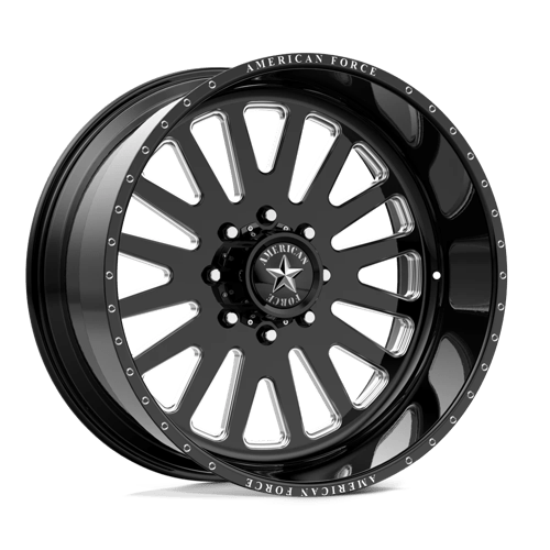 American Force AFW F20 ATOM SS Gloss Black Machined 24x12 -40 6X139.7 78.1