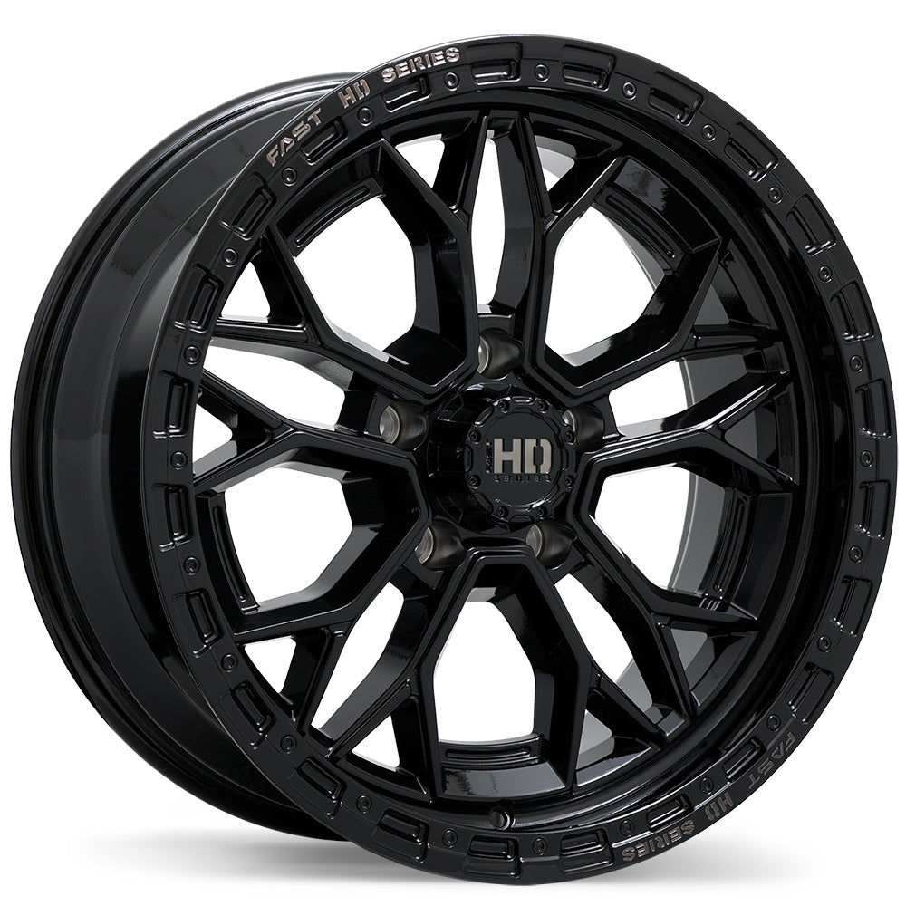 Fast HD Muramasa Gloss Black with Grey Milling 20x9.0 +0 5x139.7 77.8