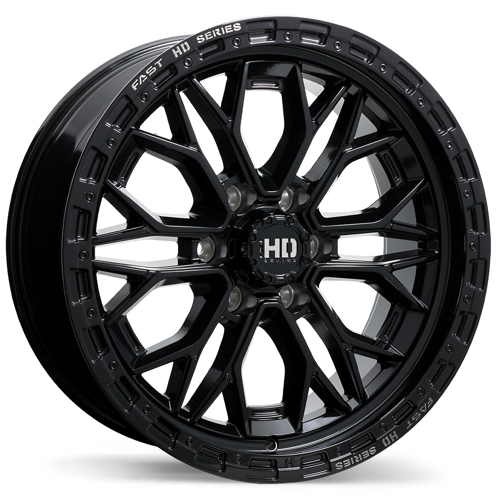 Fast HD Muramasa Gloss Black with Grey Milling 20x9.0 +0 6x139.7 78