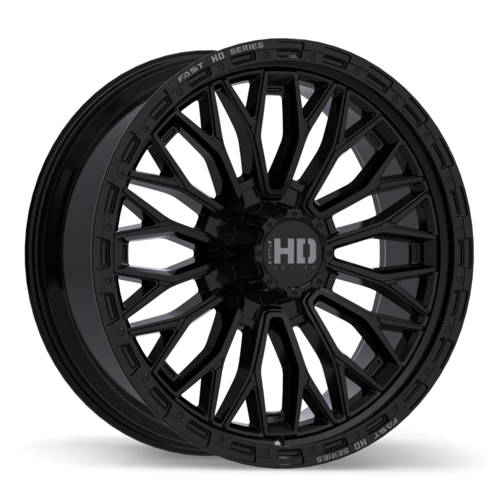 Fast HD Muramasa Gloss Black with Grey Milling 24x9.5 +35 8x165.1 121.1