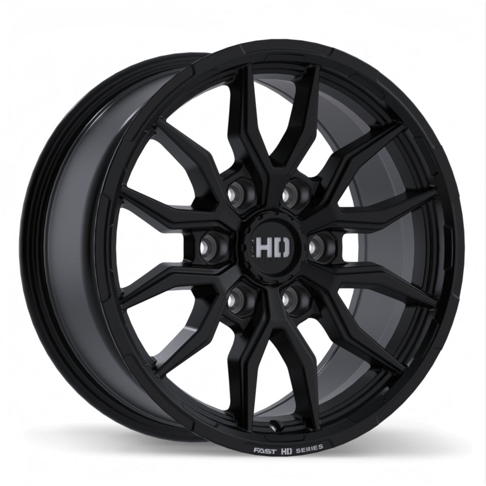 Fast HD Grit Satin Black with Milling 17x8.0 +24 6x139.7 93.1