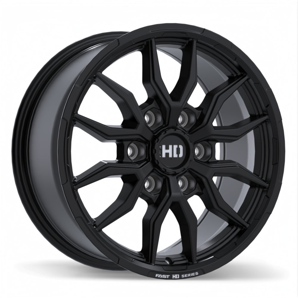 Fast HD Grit Satin Black with Milling 17x8.0 +44 6x135 87.1