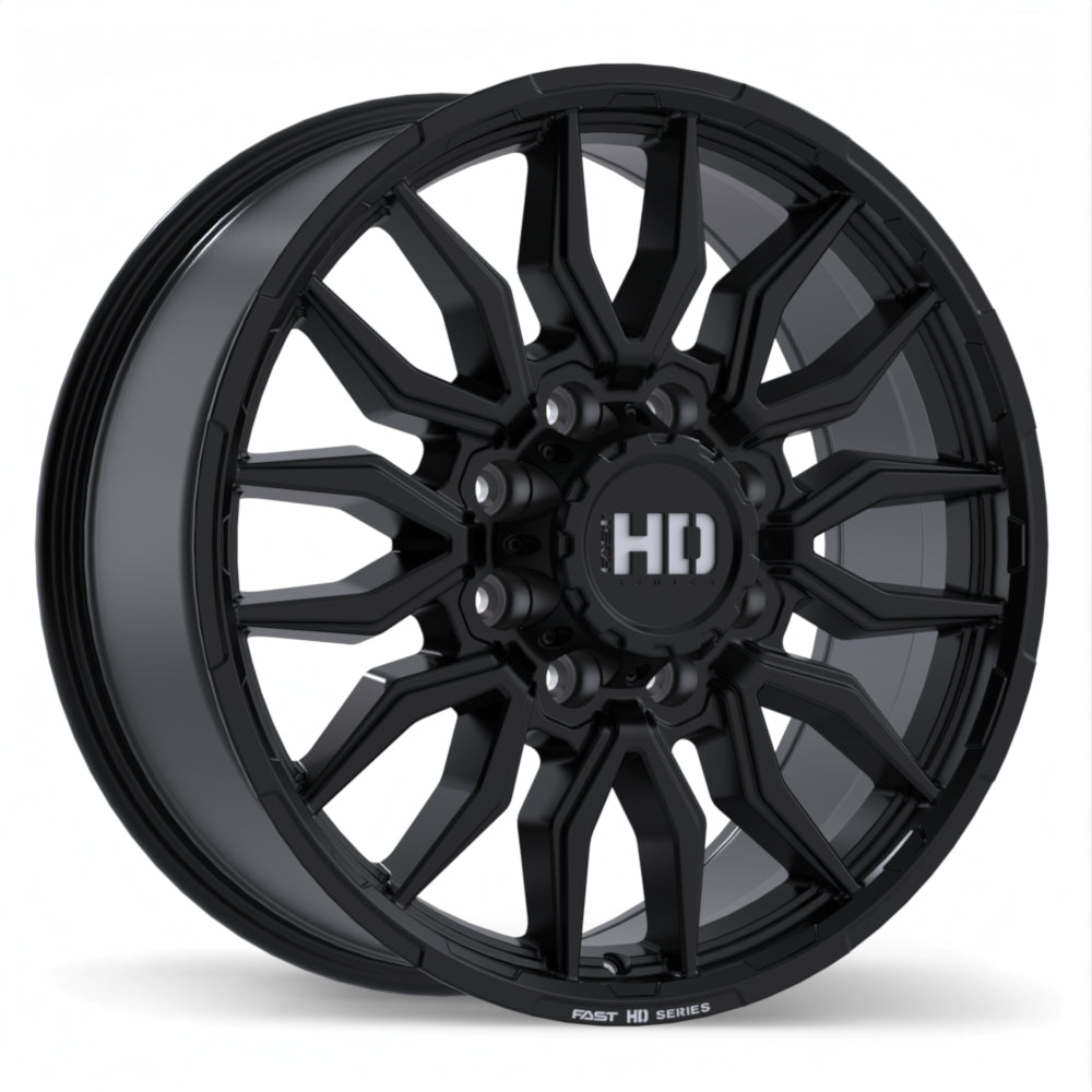 Fast HD Grit Satin Black with Milling 20x8.5 +54 8x165.1 121.1